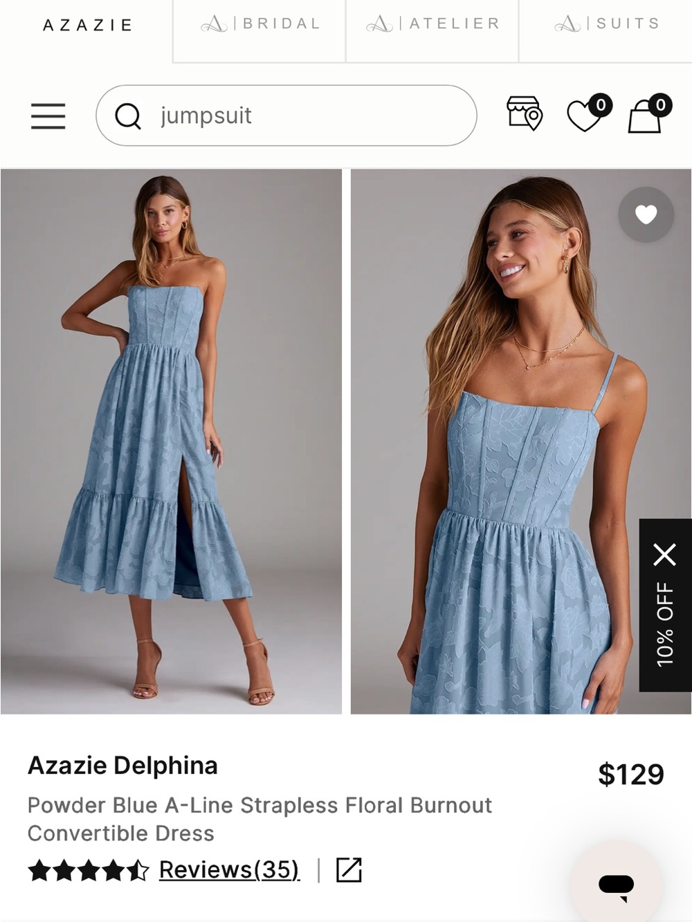Azazie dusty blue delphina